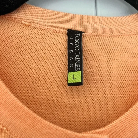 Orange Button-Up Cardigan with subtle pattern - Picture 5 of 7